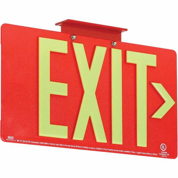 Hubbell Lighting - Illuminated Exit Signs Number of Faces: 1 Letter Color: Photoluminescent - Strong Tooling