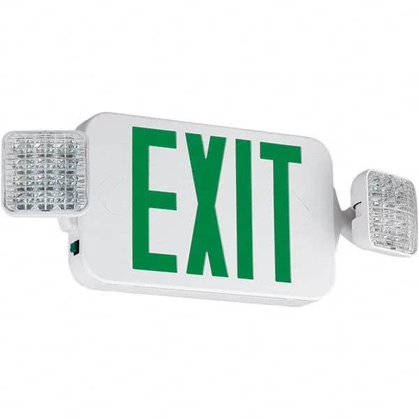 Hubbell Lighting - Combination Exit Signs Mounting Type: Ceiling Mount; Wall Mount Number of Faces: 1 - Strong Tooling