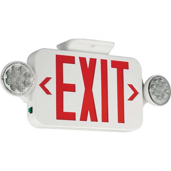 Hubbell Lighting - Combination Exit Signs Mounting Type: Ceiling Mount; Wall Mount Number of Faces: 1 - Strong Tooling