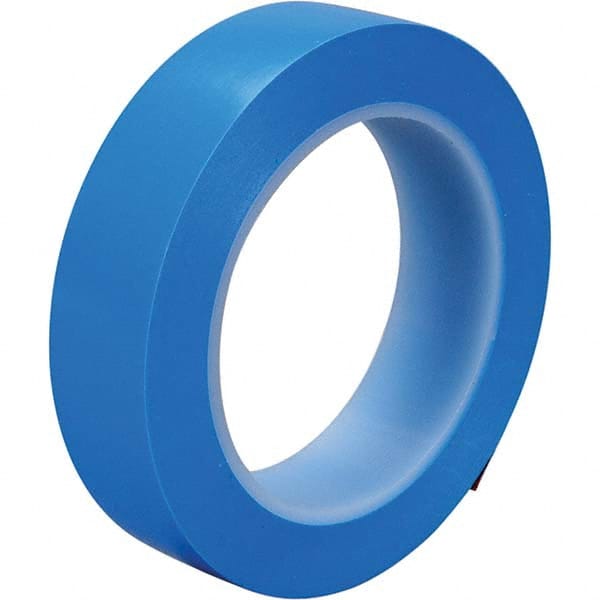 Masking Tape: 1″ Wide, 36 yd Long, 5.4 mil Thick, Blue Vinyl, Rubber Adhesive, 16 lb/in Tensile Strength