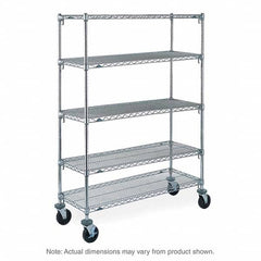 Metro - 900 Lb Capacity 5 Shelf Mobile Wire Shelving Unit - Add-On Unit - Strong Tooling