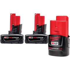 Power Tool Battery: 12V, Lithium-ion 3 Ah, 1 hr Charge Time, Series M12 XC RED