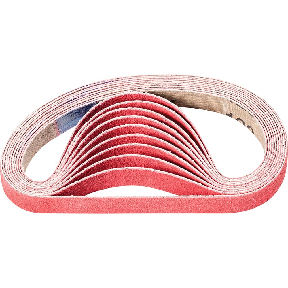 Abrasive Belt: 1/2″ Width, 120 Grit, Ceramic Oxide Coated