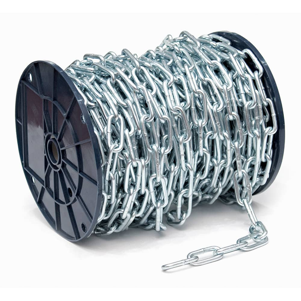 Mibro - Welded Chain; Chain Grade: 30 ; Trade Size: #2/0 ; Load Capacity (Lb.): 520.000 ; Finish/Coating: Bright Zinc Plated ; Type: Straight Link Coil ; Chain Diameter (Decimal Inch): 0.1900 - Exact Industrial Supply