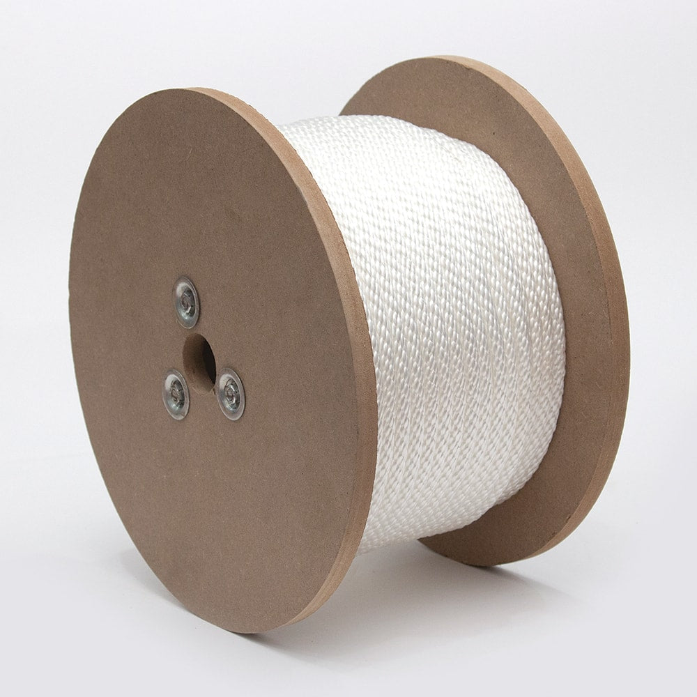 Mibro - Rope; Type: Smooth Braid ; Head/Holder Diameter (Inch): 3/8 ; Material: Nylon ; Load Capacity (Lb.): 280.000 ; Maximum Length: 400.00 ; Color: White - Exact Industrial Supply