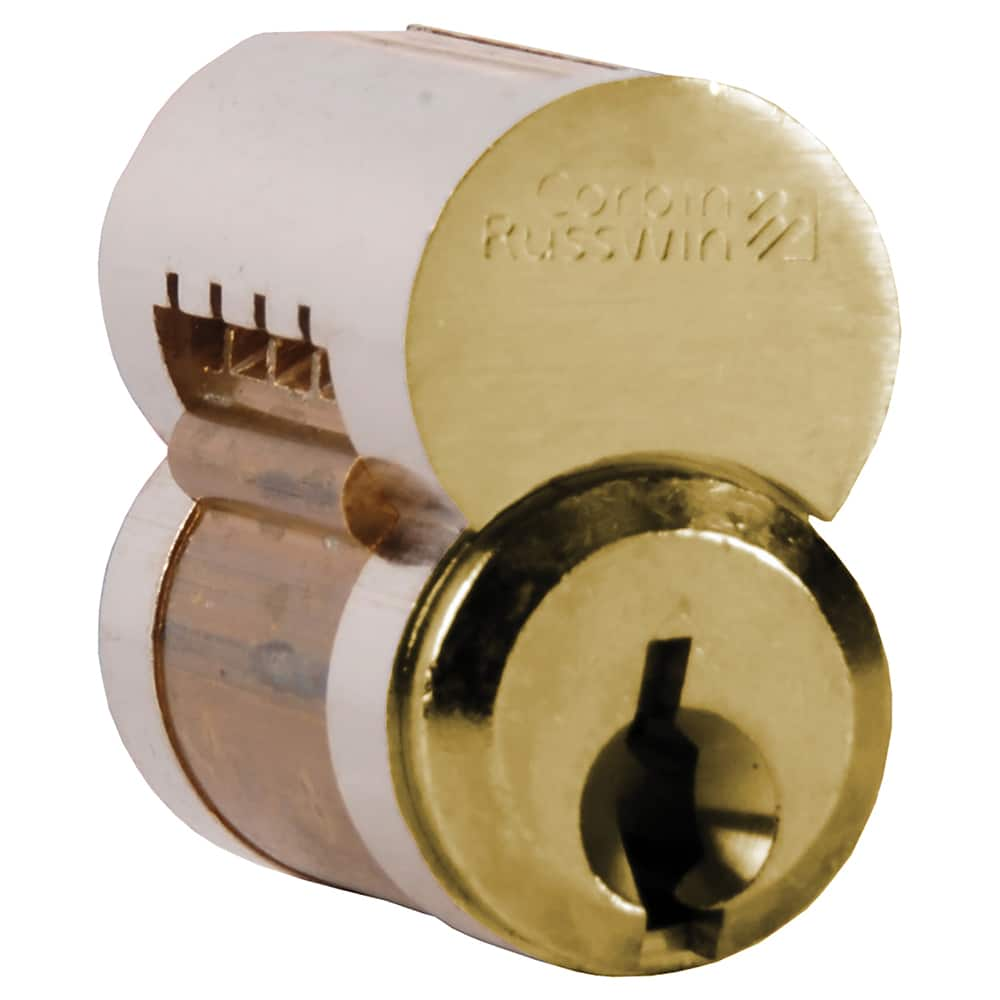 Corbin Russwin - Cylinders; Type: Removeable Core ; Keying: D1 Keyway ; Number of Pins: 6 ; Material: Brass ; Finish/Coating: Satin Brass - Exact Industrial Supply