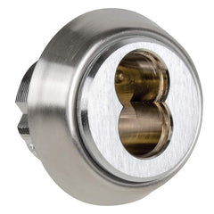 Best - Cylinders; Type: Mortise ; Keying: Less Core ; Number of Pins: 7 ; Material: Brass ; Finish/Coating: Satin Chrome - Exact Industrial Supply