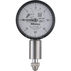 Dial Drop Indicator: 0 to 0.1″ Range, 0-20-0 Dial Reading, 0.001″ Graduation 0.04″ per Revolution, Flat Back,  ±0.001″ Accuracy