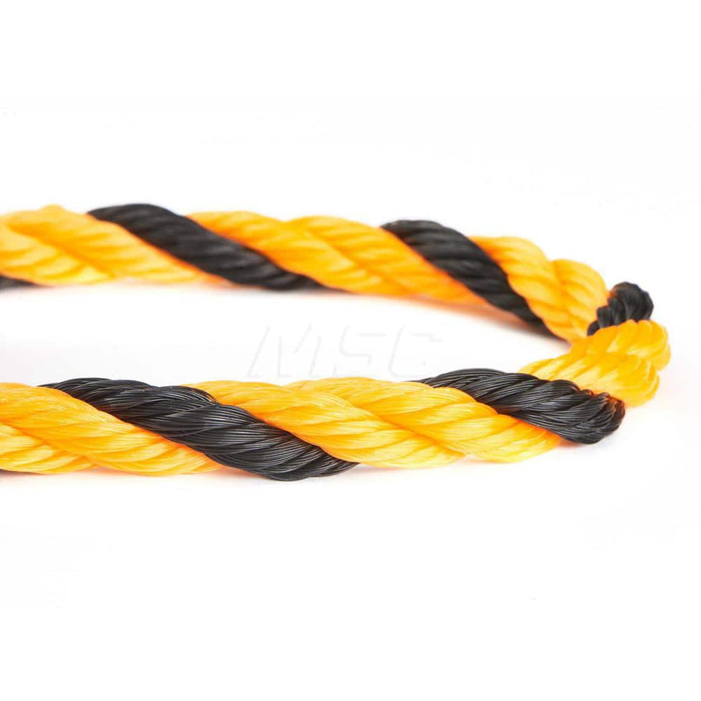 Rope; Rope Construction: 3 Strand Twisted; Material: Polypropylene; Work Load Limit: 60 lb; Color: Yellow; Maximum Temperature (F) ( - 0 Decimals): 330; Breaking Strength: 989; Application: General Purpose; Rope Strand Count: 3; Package Type: Reel; Additi