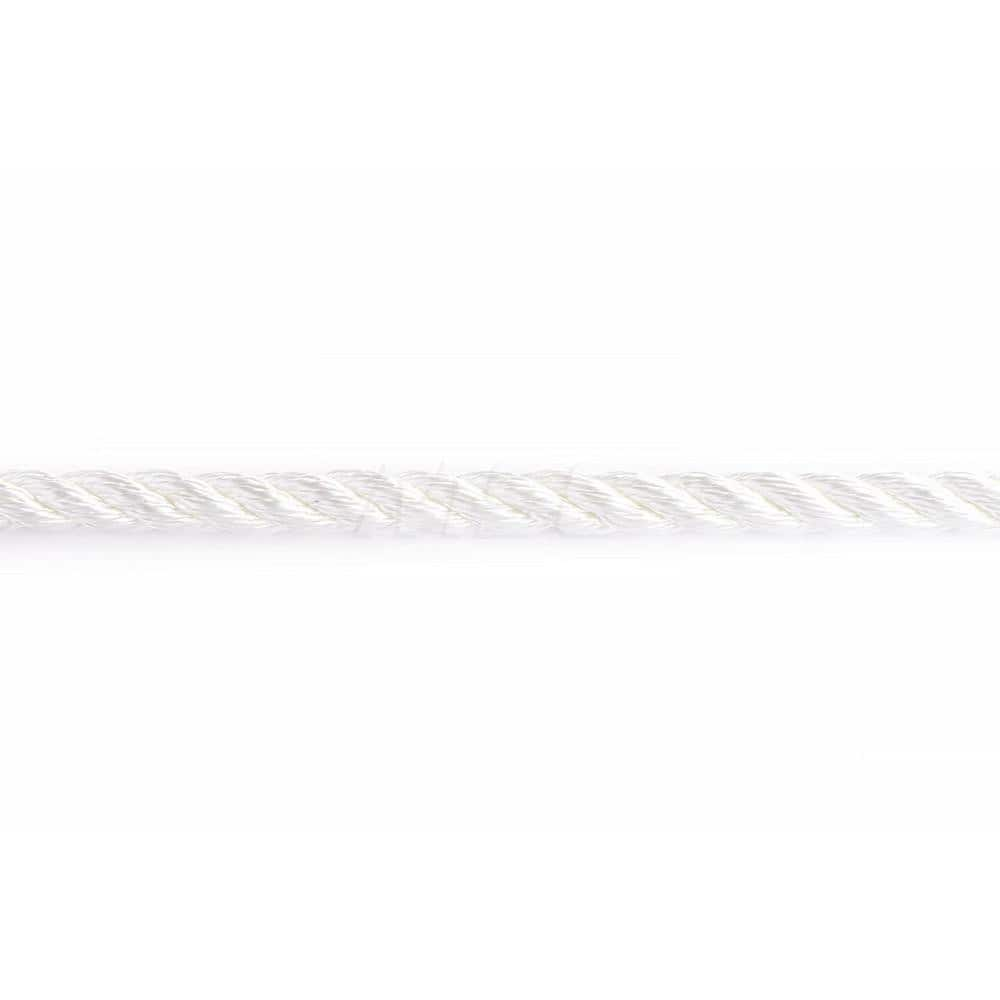 Rope; Rope Construction: 3 Strand Twisted; Material: Polyester; Work Load Limit: 60 lb; Color: White; Maximum Temperature (F) ( - 0 Decimals): 265; Breaking Strength: 7201; Application: General Purpose; Rope Strand Count: 3; Package Type: Reel; Additional