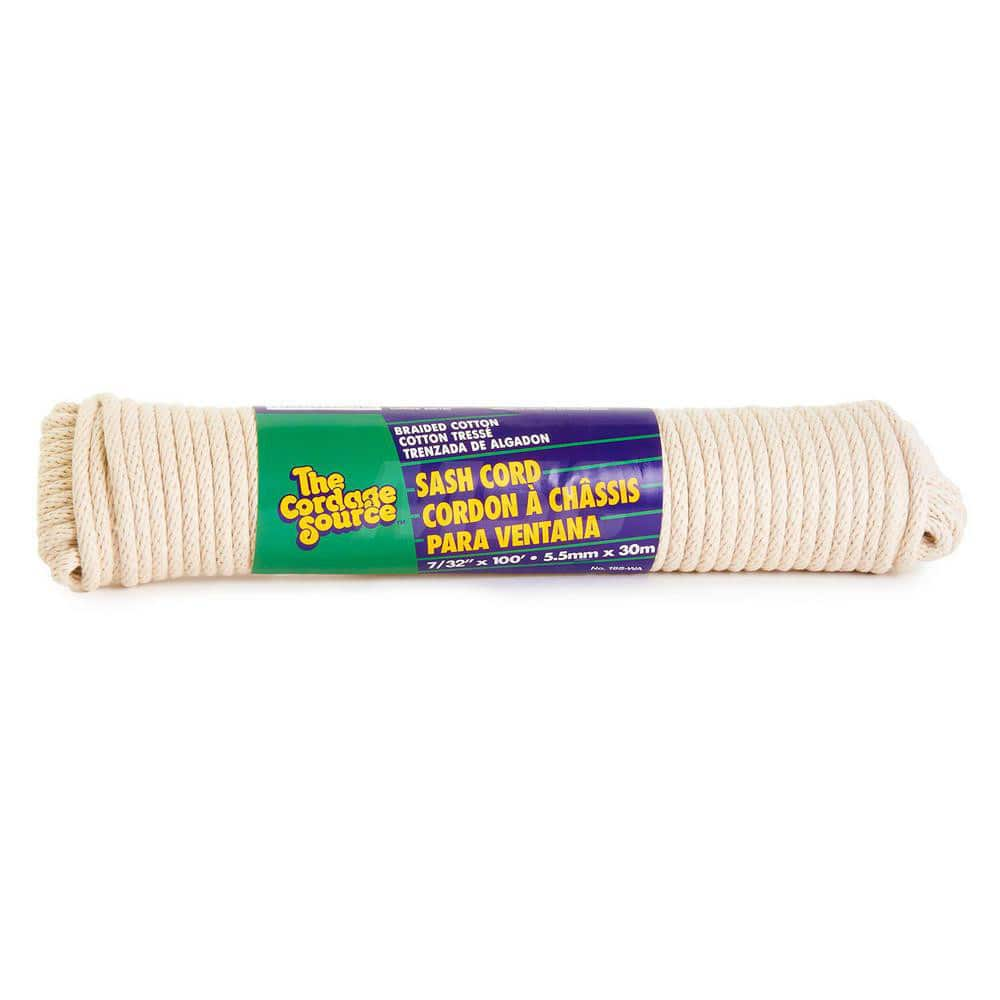 Rope; Rope Construction: 3 Strand Twisted; Material: Cotton; Work Load Limit: 10 lb; Color: White; Breaking Strength: 750; Application: General Purpose; Cover Material: Cotton; Rope Strand Count: 3; Package Type: Hank; Additional Information: Additional M