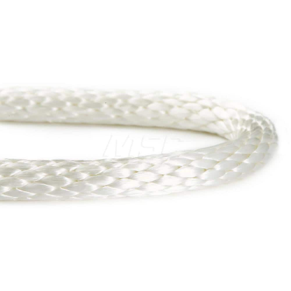 Rope; Rope Construction: Solid Braid; Material: Nylon; Work Load Limit: 50 lb; Color: White; Maximum Temperature (F) ( - 0 Decimals): 295; Breaking Strength: 396; Application: General Purpose; Package Type: Reel; Head/Holder Diameter (Fractional Inch): 1/