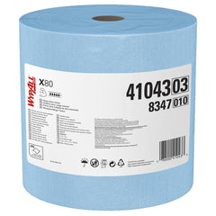 Shop Towel/Industrial Wipes: Dry & X80 Jumbo Roll, 12.4 x 12.2″ Sheet, Blue