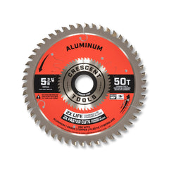 Wet & Dry Cut Saw Blade: 5-3/8″ Dia, 3/4″ Arbor Hole, 0.094″ Kerf Width, 50 Teeth Use on Aluminum Cutting