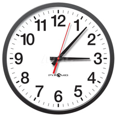 Clocks & Multi-Function Clocks; Type: Analog; Color: White; Black; Type: Analog; Additional Information: Security Wall Bracket, Security Wall Bracket Key & User Guide; Polystrene; Dims: 17 x 2″; One 3.6V Cell Lithium Battery; 12 Hour Analog; 902-928 FR Fr