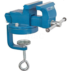 Bench Vise: 2″ Jaw Width, 1″ Jaw Opening, 1-1/4″ Throat Depth Swivel, Ductile Iron