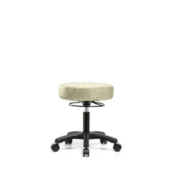 Lab Stool: Vinyl, 24″ Seat Width, 24″ Seat Depth Round Height