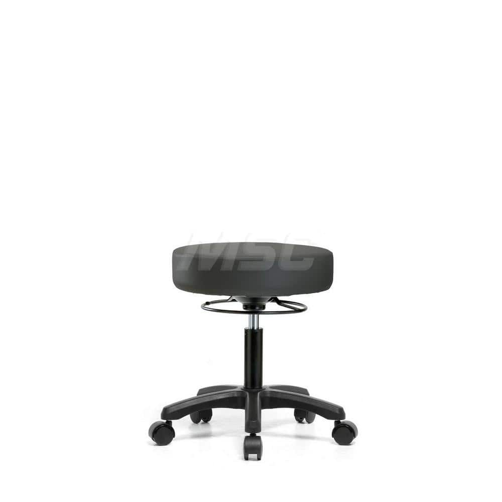 Lab Stool: Vinyl, 24″ Seat Width, 24″ Seat Depth Round Height