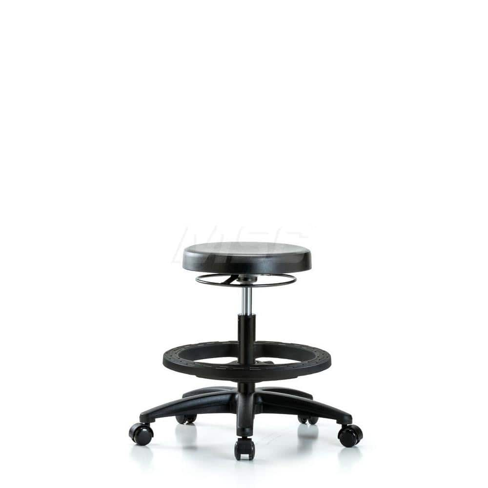 Lab Stool: Polyurethane, 24″ Seat Width, 24″ Seat Depth Round Height