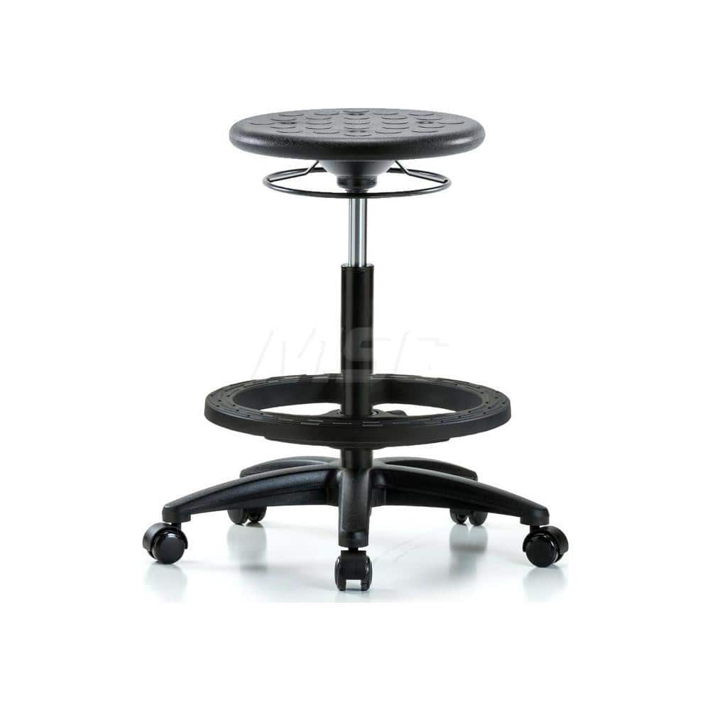 Lab Stool: Polyurethane, 24″ Seat Width, 24″ Seat Depth Round Height