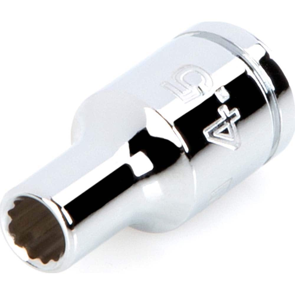 Hand Socket: 1/4″ Drive, 4 mm Socket, 12-Point Chrome-Plated & Polished