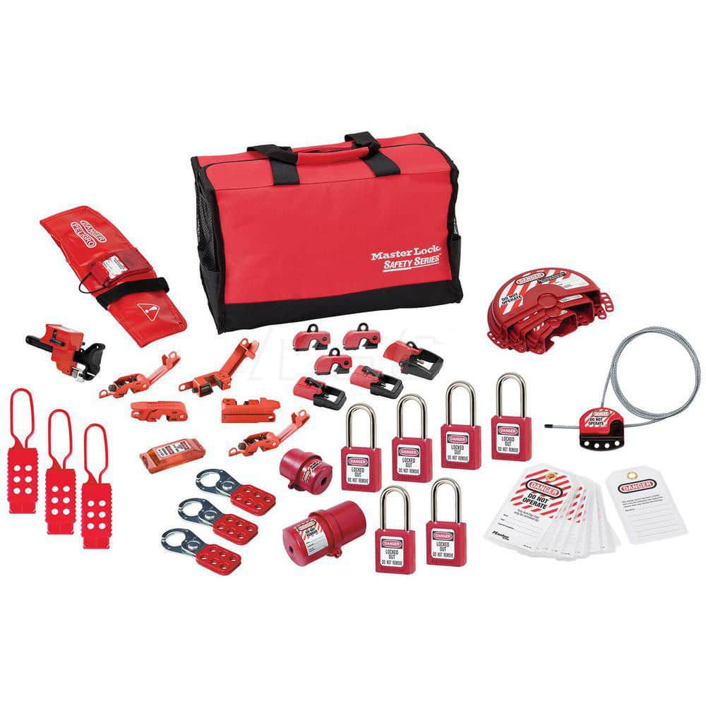 Portable Lockout Kits; Type: Electrical & Valve Lockout Kit; Container Type: Carrying Case; Number of Pieces Included: 31; Number of Padlocks Included: 6; Key Type: Keyed Differently