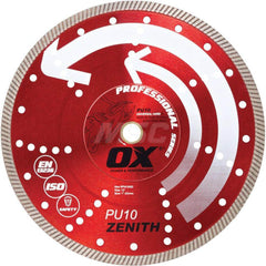 Wet & Dry Cut Saw Blade: 9″ Dia, 5/8 & 7/8″ Arbor Hole Use on Universal Hard, Standard Arbor