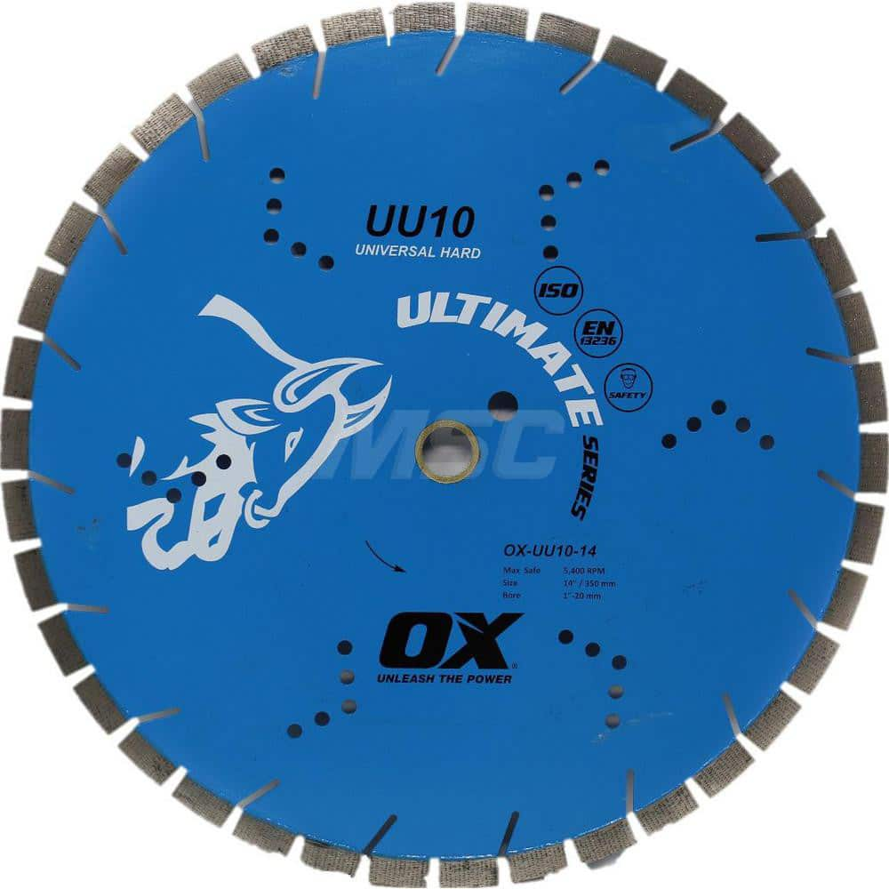 Wet & Dry Cut Saw Blade: 20″ Dia, 1″ Arbor Hole Use on Universal Hard, Standard Arbor