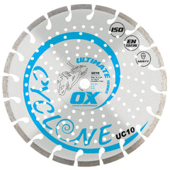 Wet & Dry Cut Saw Blade: 7″ Dia, 5/8 & 7/8″ Arbor Hole Use on Concrete, Round with Diamond Knockout Arbor