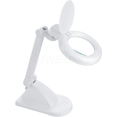 Task Light: LED, 14.5669″ Reach, Pivot Arm, Free Standing, White 12V, 6.5 Watts, 2.25x Magnification