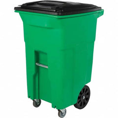 Toter - Trash Cans & Recycling Containers; Type: Trash Can ; Container Shape: Rectangle ; Container Size: 64 gal ; Container Graphics: None ; Color: Lime Green ; Finish: Smooth - Exact Industrial Supply