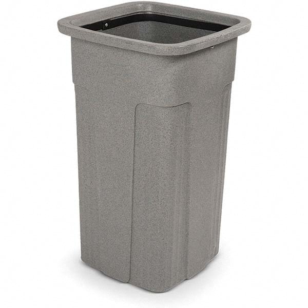 Toter - Trash Cans & Recycling Containers; Type: Trash Can ; Container Shape: Square ; Container Size: 25 gal ; Container Graphics: None ; Color: Graystone ; Finish: Textured - Exact Industrial Supply