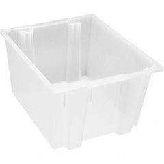 Quantum Storage - 75 Lb Load Capacity Clear Polypropylene Tote Container - Stacking, Nesting, 16" Long x 19-1/2" Wide x 23" High - Strong Tooling