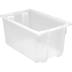 Quantum Storage - 90 Lb Load Capacity Clear Polypropylene Tote Container - Stacking, Nesting, 12" Long x 15-1/2" Wide x 23" High - Strong Tooling