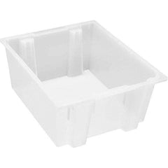 Quantum Storage - 45 Lb Load Capacity Clear Polypropylene Tote Container - Stacking, Nesting, 10" Long x 19-1/2" Wide x 23" High - Strong Tooling