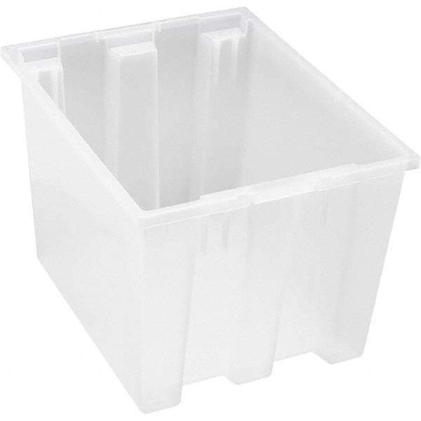 Quantum Storage - 65 Lb Load Capacity Clear Polypropylene Tote Container - Stacking, Nesting, 13" Long x 15-1/2" Wide x 19-1/2" High - Strong Tooling