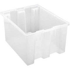 Quantum Storage - 65 Lb Load Capacity Clear Polypropylene Tote Container - Stacking, Nesting, 10" Long x 15-1/2" Wide x 19-1/2" High - Strong Tooling