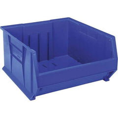 Quantum Storage - 225 Lb Load Capacity Blue Polypropylene Tote Container - Stacking, 12" Long x 22-1/2" Wide x 23.9" High - Strong Tooling