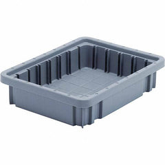 Quantum Storage - 20 Lb Load Capacity Gray Polypropylene Dividable Container - Stacking, 2-1/2" Long x 8.3" Wide x 10.9" High - Strong Tooling