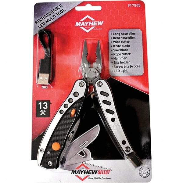 Mayhew - 13 Piece, Multi-Tool Set with 13 Functions - 6" OAL, 4" Closed Length - Strong Tooling