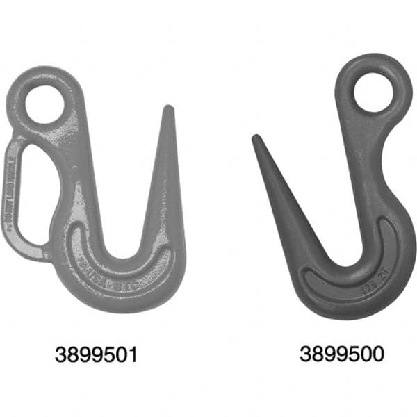 Campbell - Eye Hooks; Material: Alloy Steel ; Load Capacity (Lb.): 15,000 ; Chain Grade: 80 ; Hook Throat (Inch): 2-13/16 ; Reach (Decimal Inch): 1.38 ; Eye Inside Diameter (Decimal Inch): 1.38 - Exact Industrial Supply