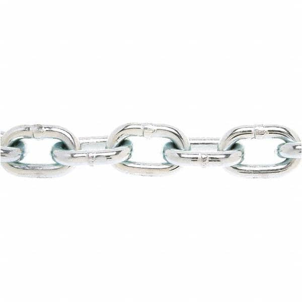 Campbell - Welded Chain; Chain Grade: 30 ; Trade Size: 1/4 ; Load Capacity (Lb.): 1,300 ; Finish/Coating: Zinc Plated ; Type: Proofcoil ; Length (Feet): 20 - Exact Industrial Supply