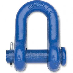 Campbell - Shackles; Nominal Chain Size: 5/8 ; Load Limit (Ton): 3.25 ; Type: Utility ; Pin Type: Round ; Material: Forged Steel ; Load Capacity (Lb.): 6,500 - Exact Industrial Supply