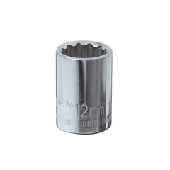 Hand Socket: 3/8″ Drive, 12 mm Socket, 12-Point 1″ OAL, Polished