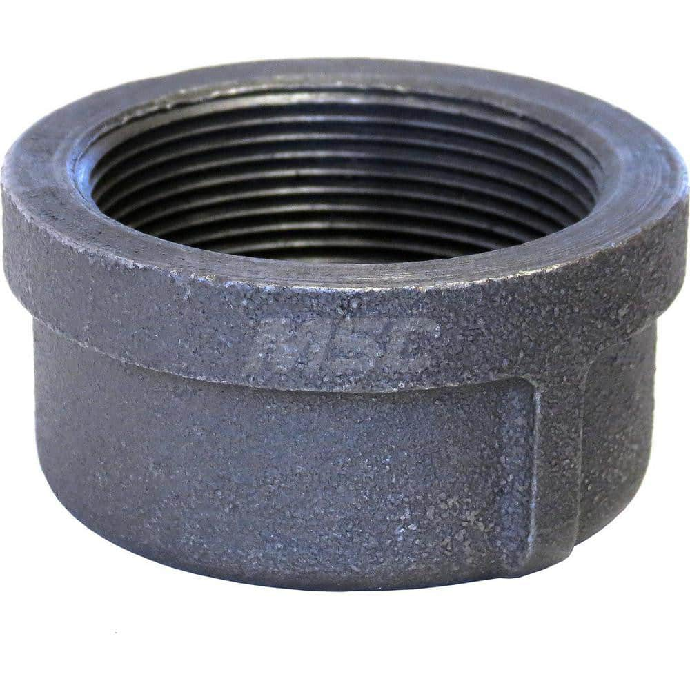 Black Cap: 3-1/2″, 150 psi, Threaded Malleable Iron, Black Finish, Class 150