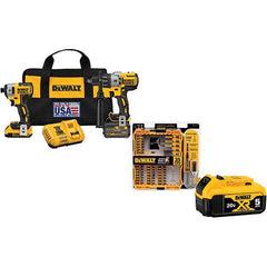 DeWALT - Cordless Tool Combination Kits Voltage: 20 Tools: 1/2" Brushless Hammerdrill, 1/4" Brushless Compact Impact Driver - Strong Tooling