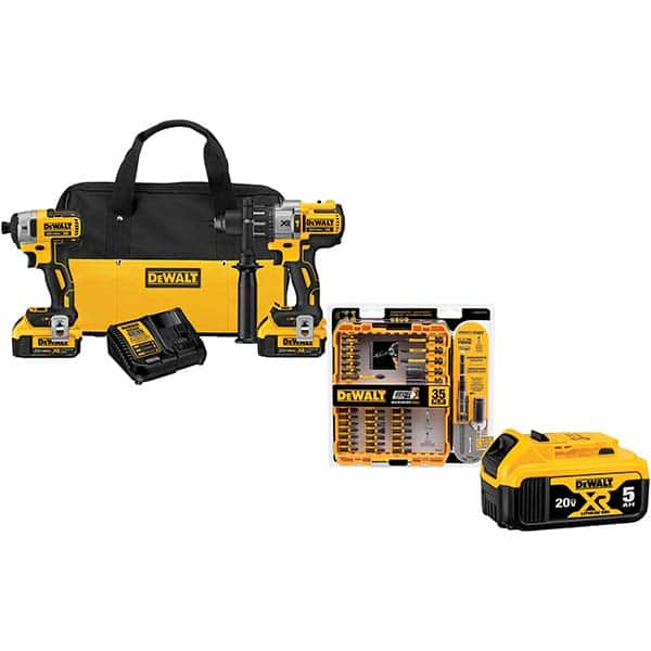 DeWALT - Cordless Tool Combination Kits Voltage: 20 Tools: 1/2" Brushless Hammerdrill, 1/4" Brushless Compact Impact Driver - Strong Tooling