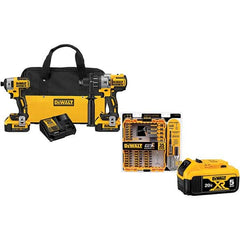 DeWALT - Cordless Tool Combination Kits Voltage: 20 Tools: 1/2" Brushless Hammerdrill, 1/4" Brushless Compact Impact Driver - Strong Tooling