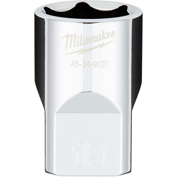 Hand Socket: 1/2″ Drive, 19 mm Socket, 6-Point Chrome-Plated