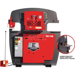 Ironworkers; Throat Depth (Inch): 11; Punching Pressure (Ton): 100.00; Punching Capacity (Inch): 1-1/16 diam. in 1 Mild Steel; Pipe Notching Capacity in Schedule 40 ID (Inch): 1-1/4; Flat Bar Shear Length (Inch): 37; Flat Bar Shearing Capacity (Inch): 1 x